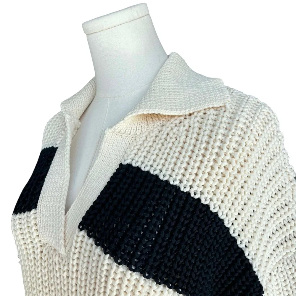 Zara Striped V Neck Sweater - Picture 8 of 11